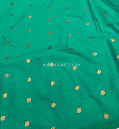 Semi Soft Silk - Border less - Peacock green / Green -VVSSS007