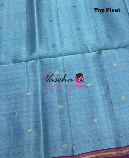 Pure Soft Silk Saree - Partly Pallu -  Half & Half Saree - VVPSS088