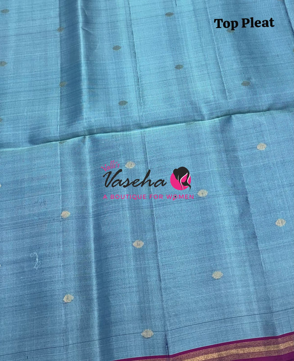 Pure Soft Silk Saree - Partly Pallu -  Half & Half Saree - VVPSS088