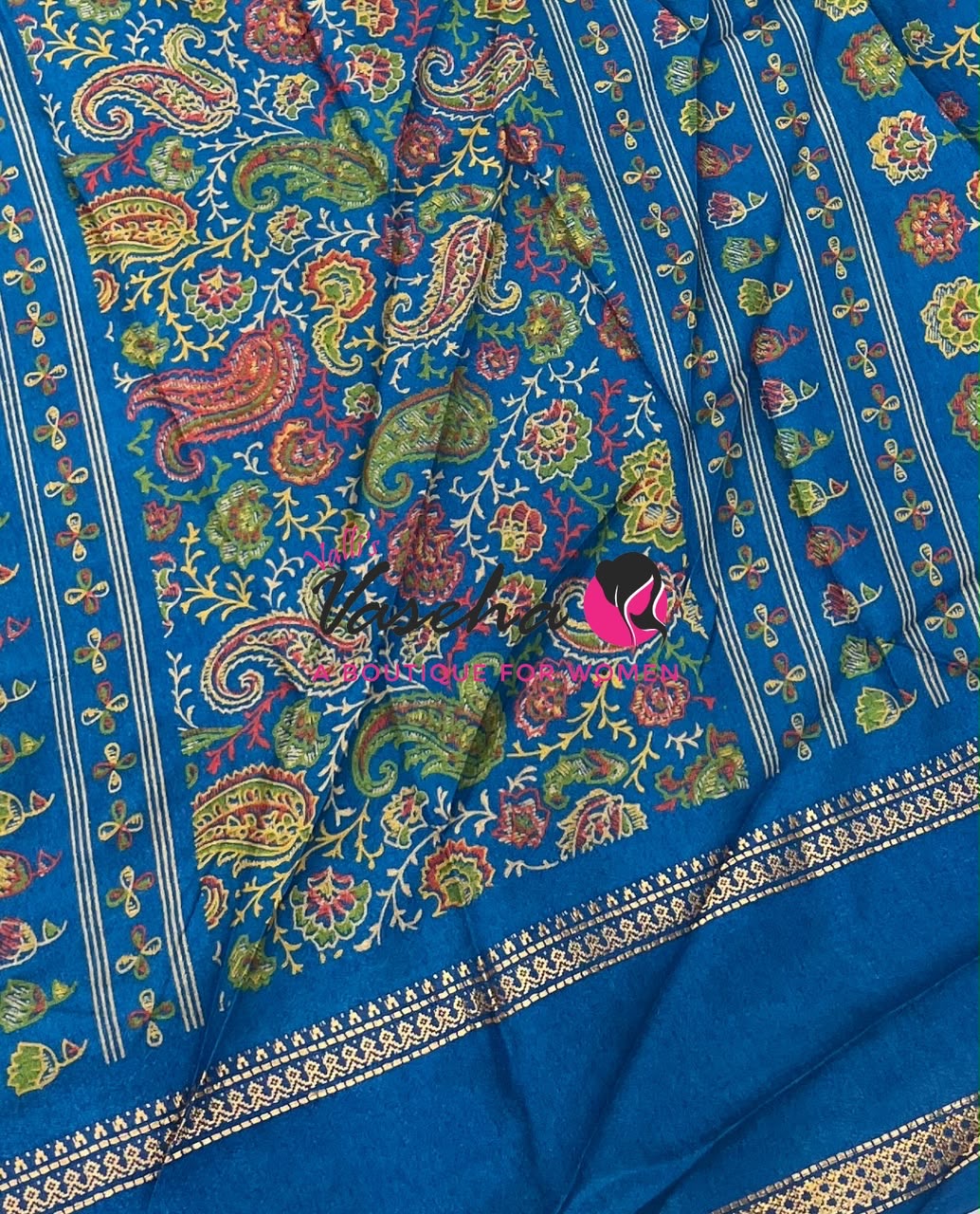 Casual Wear - Fancy Mixed Cotton - Ramar Blue- VVFMC007