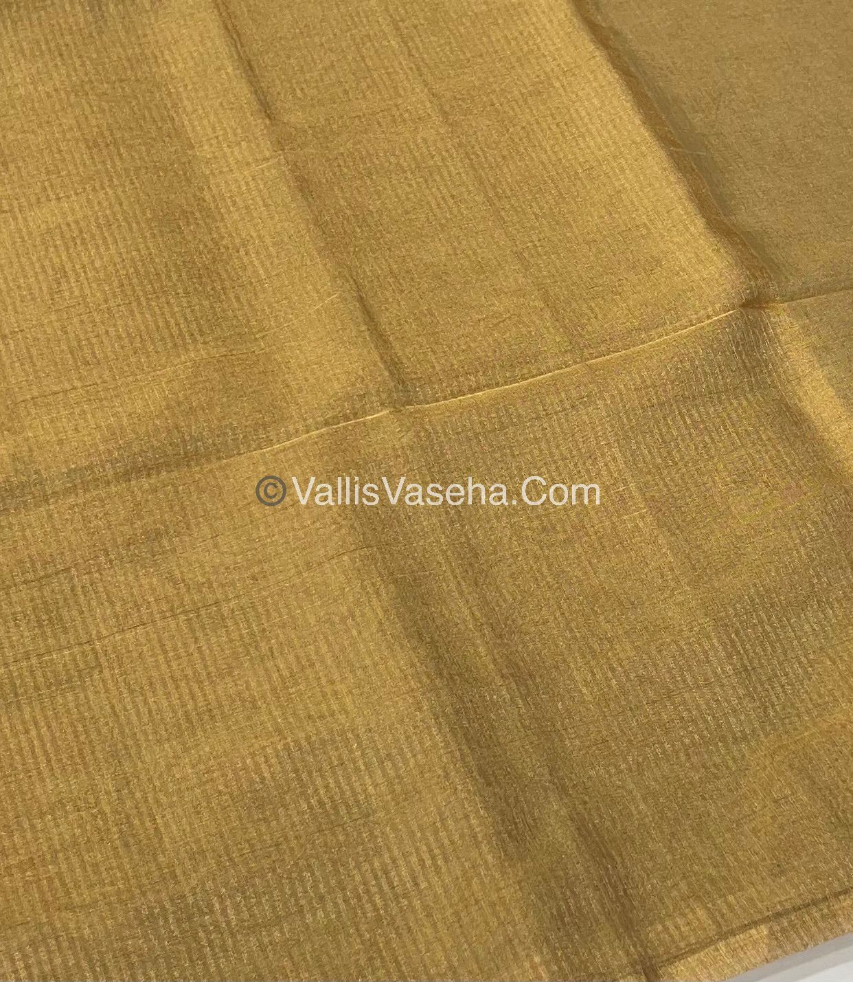Pure Maheshwari Tissue Silk - Triple Tone Cream & Gold Shade - VVMTS001