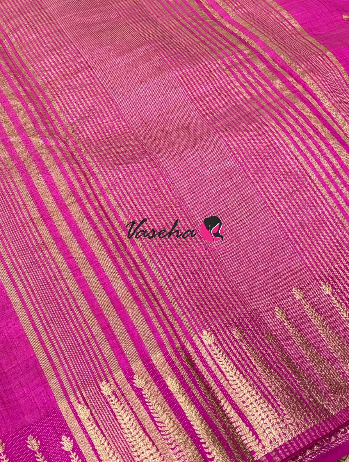 Semi Tussar Silk Saree | Pink Shade |VVSTS050