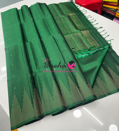 Pure Soft Silk Saree - Green Shade - VVPSS061