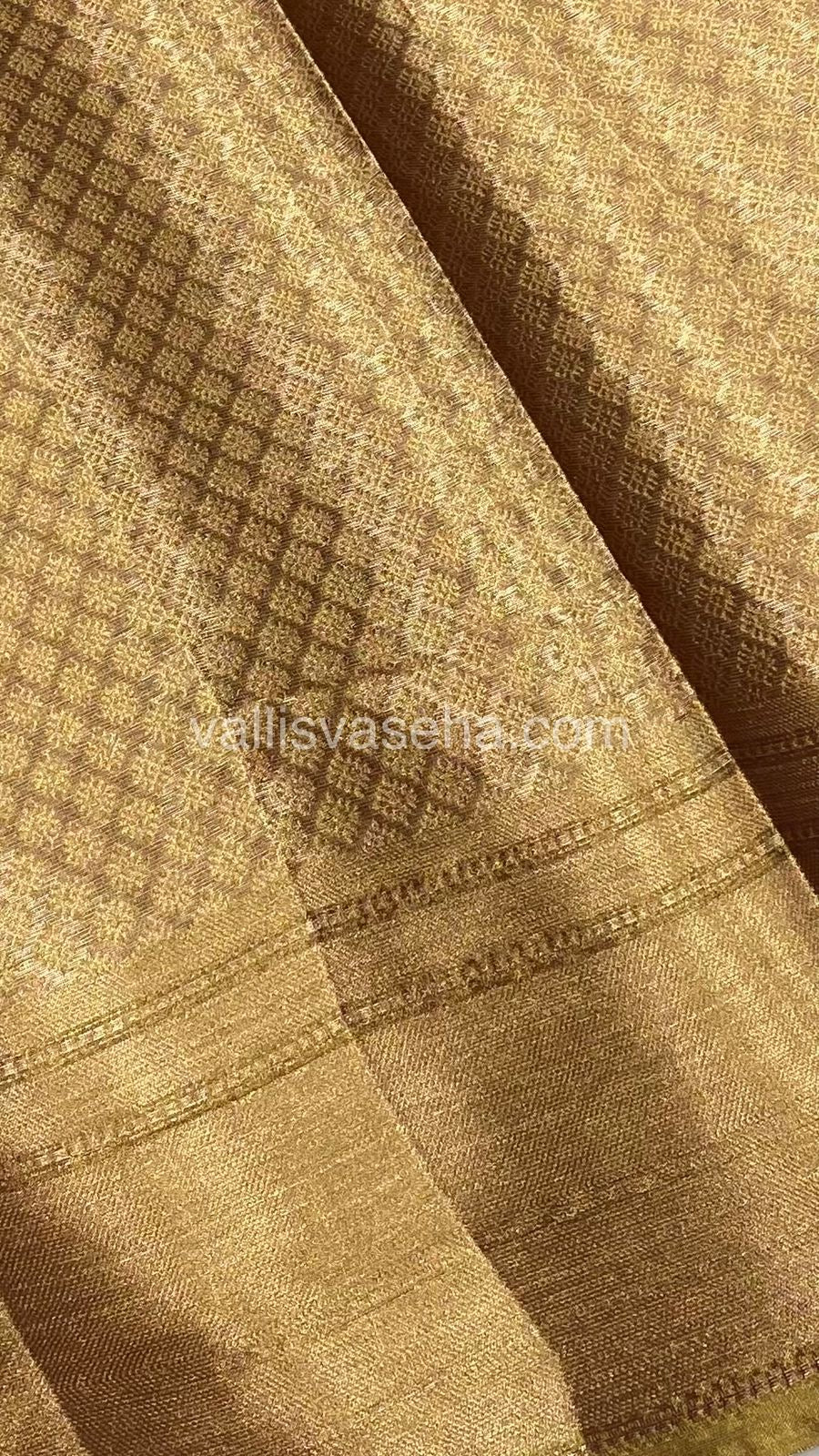 Semi Bridal Tissue Sarees - Light Copper mixed Golden Shade - VVSBT002