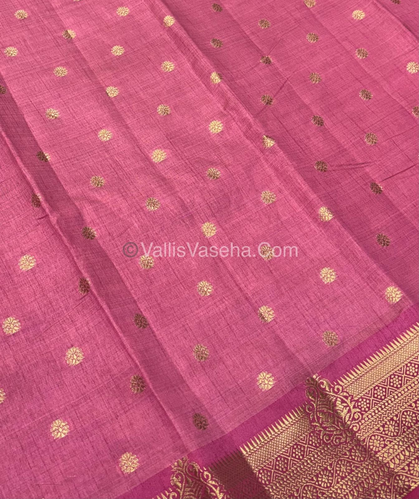 Semi Tussar Silk Saree - Onion Pink shade - VVSTS032