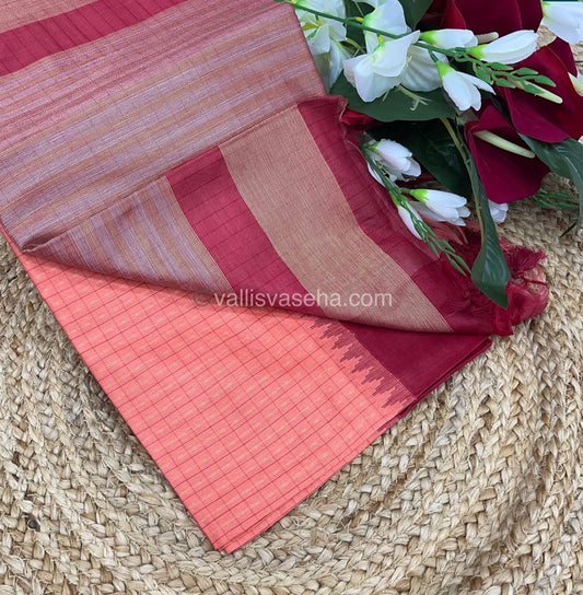 Semi Raw Silk - Lakshadeepam Design Weaving - VVRS004