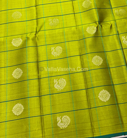 Pure Soft Silk Saree - Green & Sea Green Shade - VVPSS055