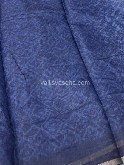 Chanderi Mixed Cotton Saree - Indigo Prints - VVCPS001