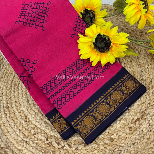 Sungudi Cotton Saree  - Kolam Print  - VVSKP001