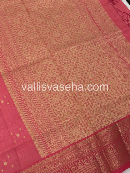 Semi Tussar Silk - Grand Pallu  - Peach Shade - VVSTS031