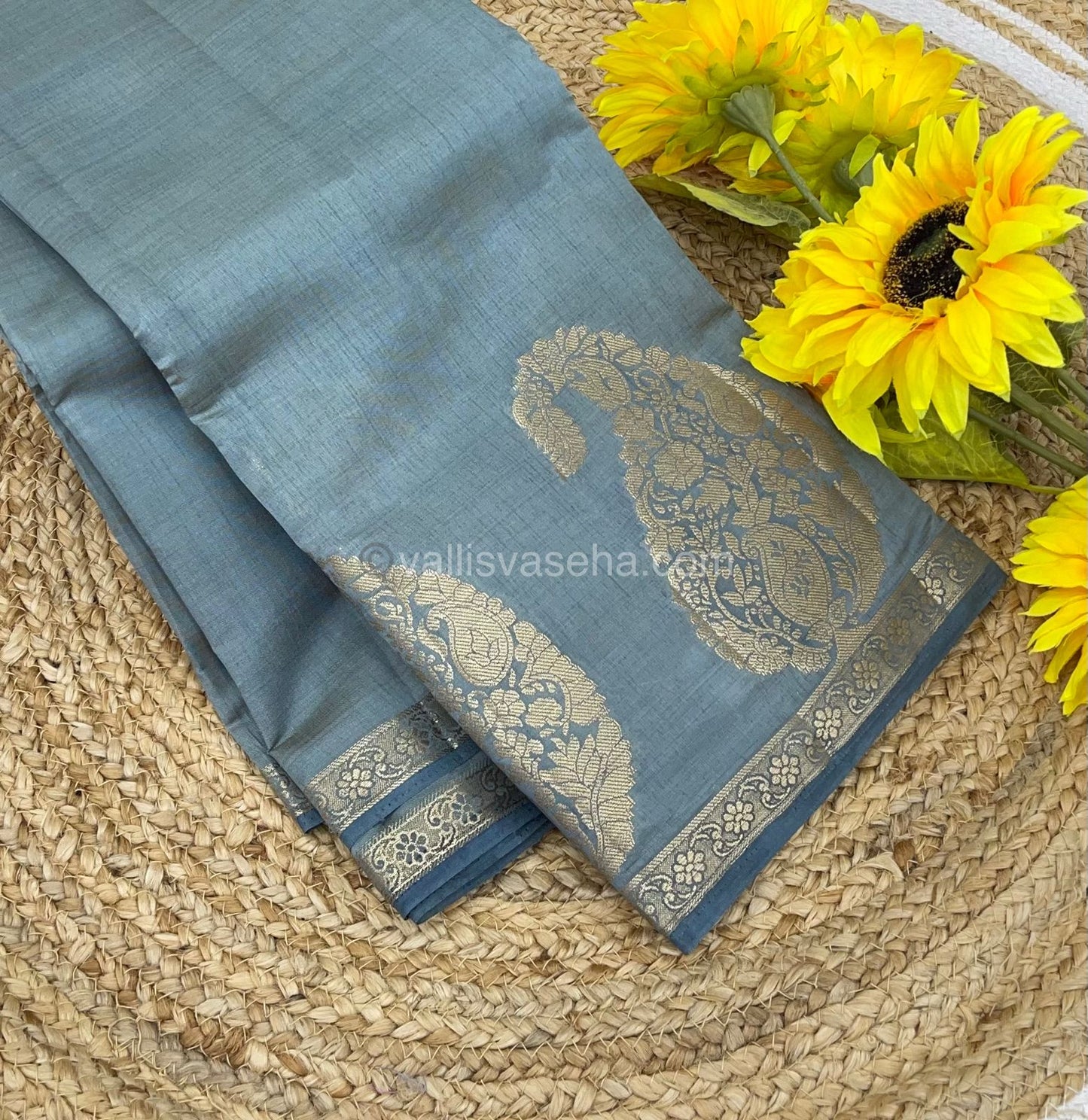 Semi Tussar Silk - Grey Shade - VVSTS002