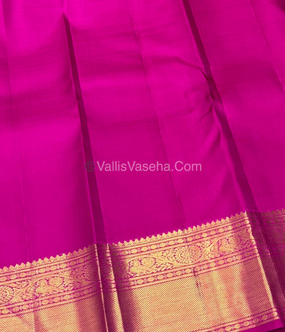 Pure Kanchipuram Silk Saree - Peachish Pink & Pink Shade - VVPS014