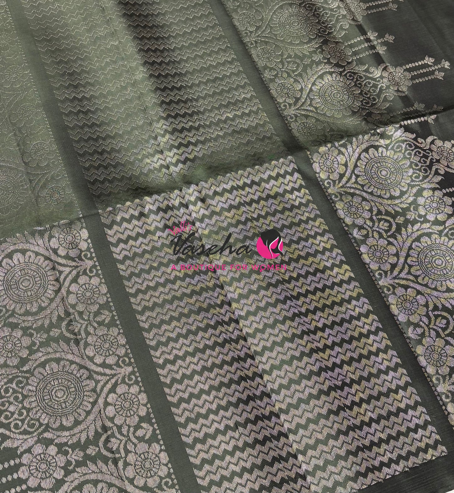 Pure Soft Silk Saree - Border Less  - Mahendi Green Shade - VVPSS068
