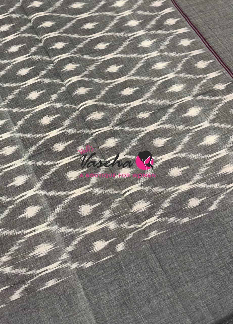 Ikkat Mercerised Cotton Saree - Single Ikkat - VVIKS001