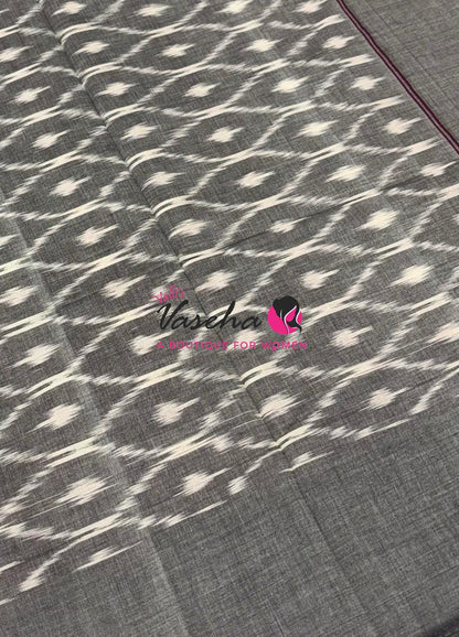 Ikkat Mercerised Cotton Saree - Single Ikkat - VVIKS001