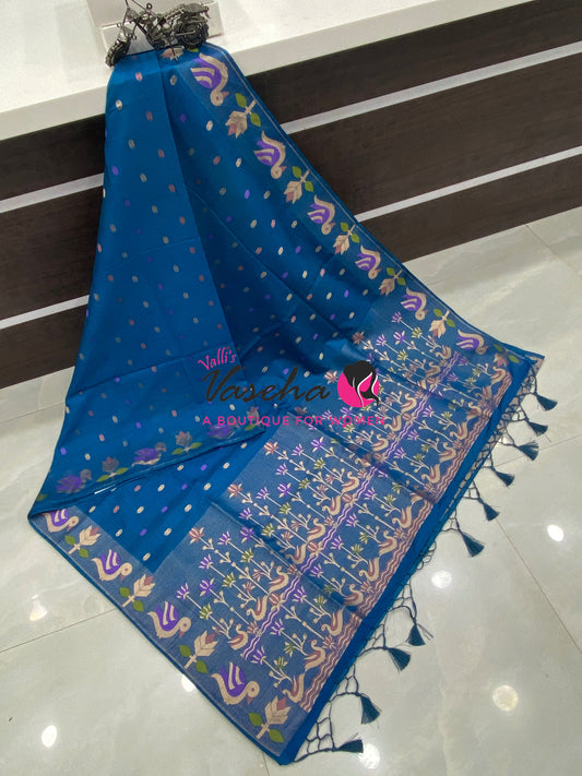 Banarasi - Heritage Meenakari Silk - Blue Shade - VVBHS014