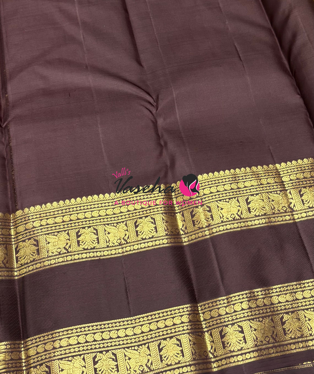 Pure Kanchipuram Silk Saree - Mustard Yellow & Brown Combo - VVPS034