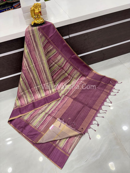 Semi Tussar Silk - Vairavoosi Design - Multi colour - VVSTS038