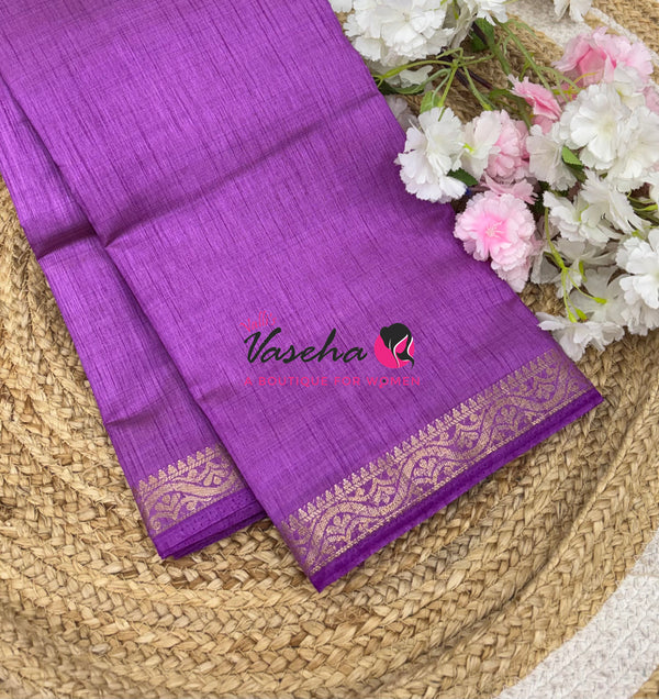 Semi Tussar Silk - Lavender Shade - VVSTS070