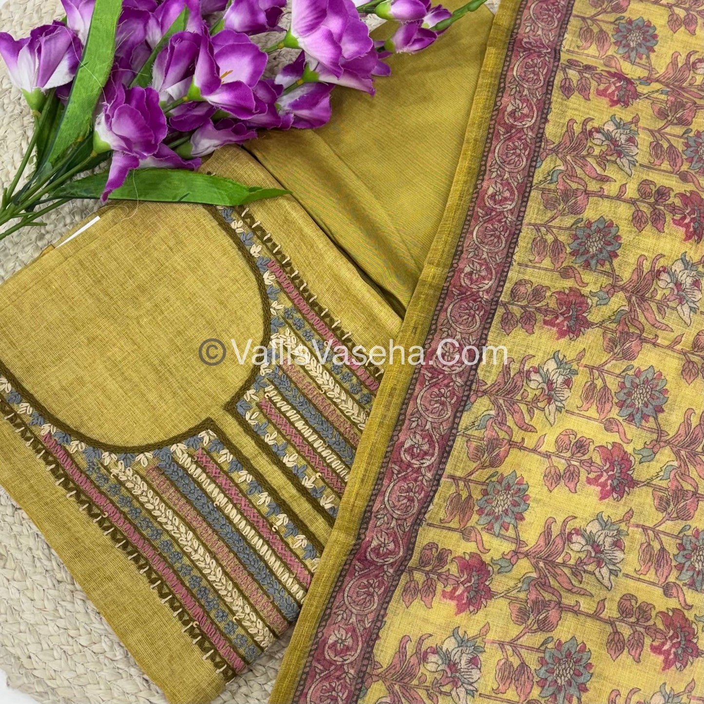 Tissue Linen Salwar Material  | VVUSM017