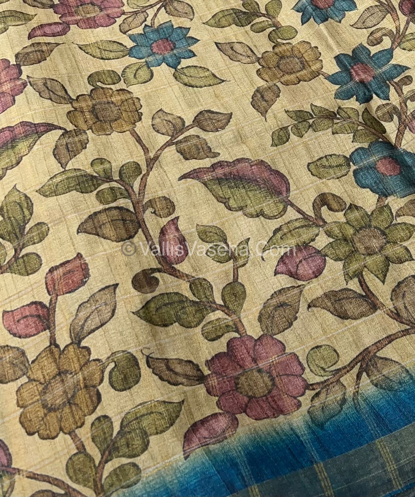 Semi Gicha Tussar Silk Saree - checks pattern - VVSGT001