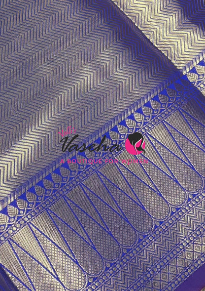 Banarasi Semi Soft Silk - Dual Tone Blueish Purple Shade - VVBSS017