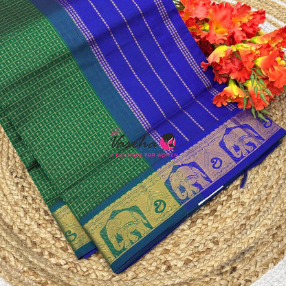 Semi Silk Cotton Saree Lakshadeepam Shade |VVSSC009