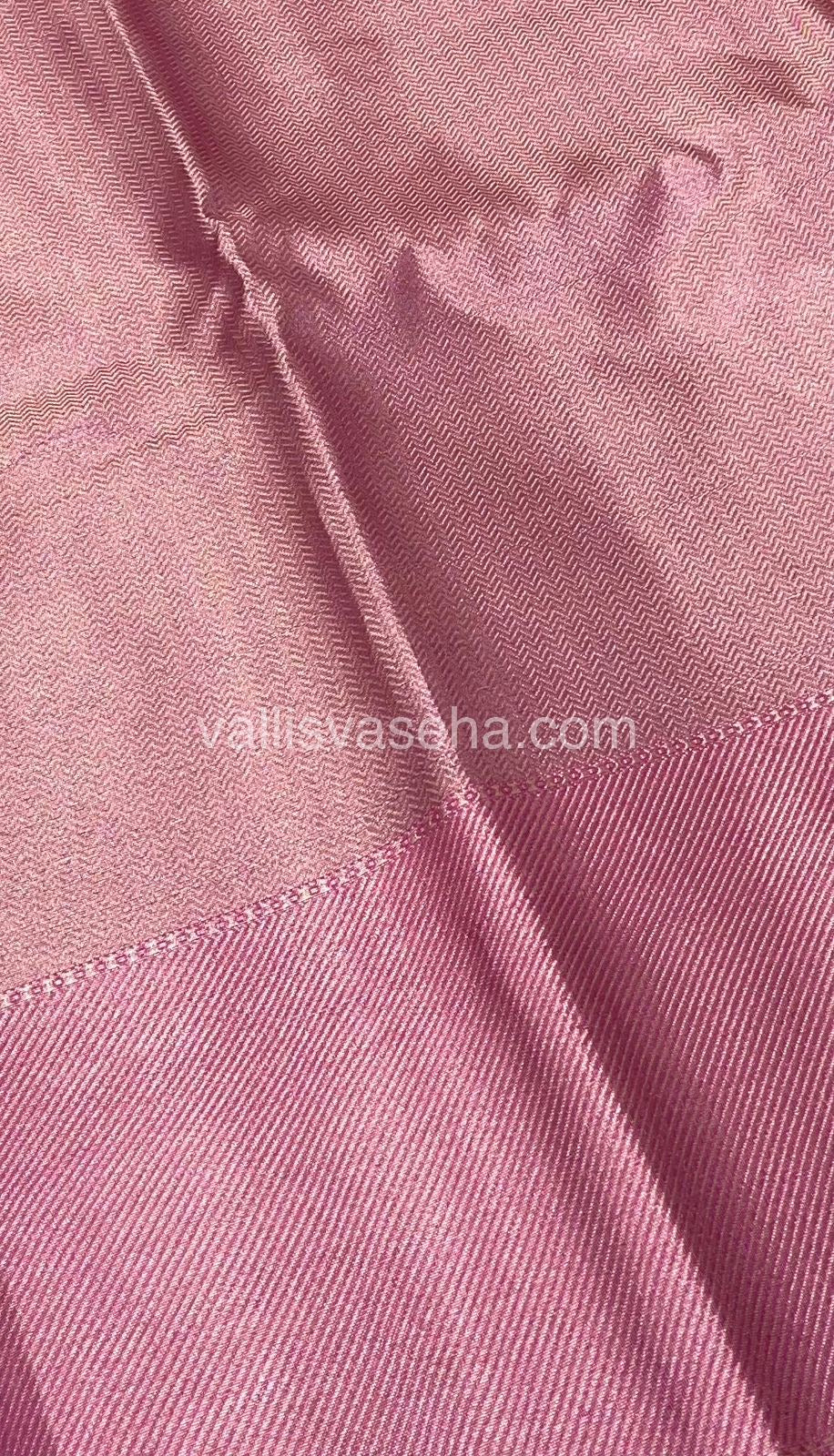 Semi Bridal Tissue Sarees - Jyothika Hit Design - Gold muxed Pink shade - VVJTS001