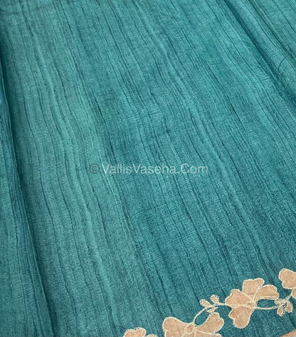Semi Raw Silk with embroidery work - VVSRS001
