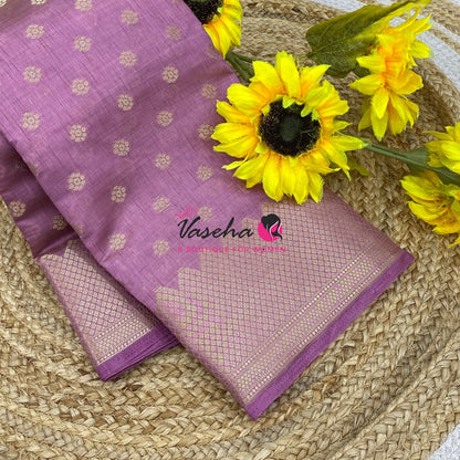 Semi Tussar Silk Saree | Onion Pink Shade |VVSTS057