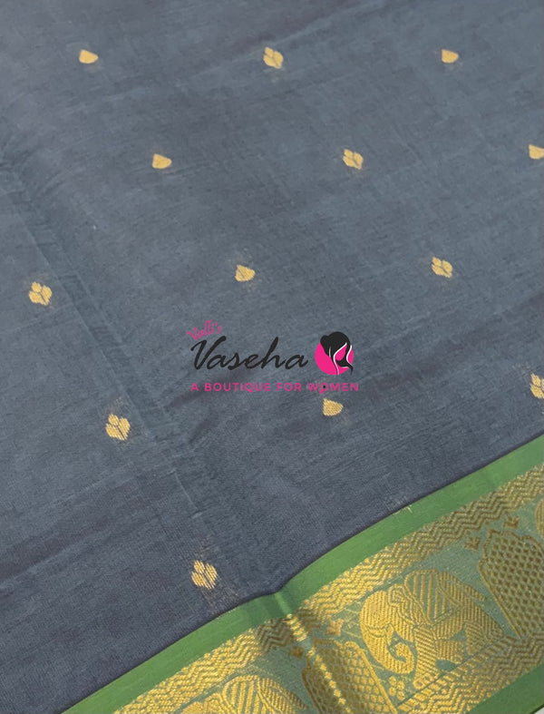 Semi Silk Cotton Saree | Small Leaf Butta Design |VVSSC010