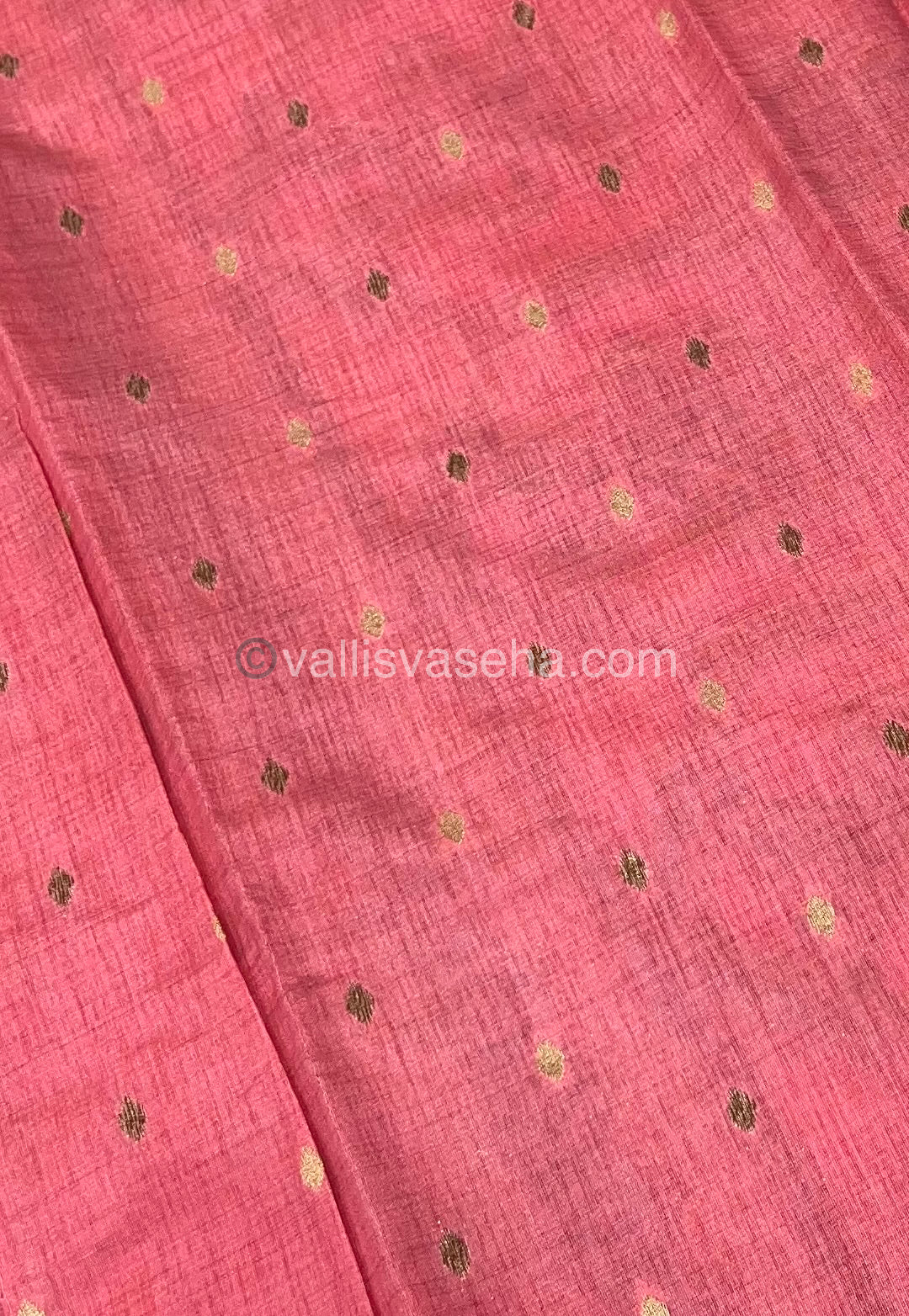 Cherry Tussar - Semi Tussar Silk - Peach Shade - VVSTS009