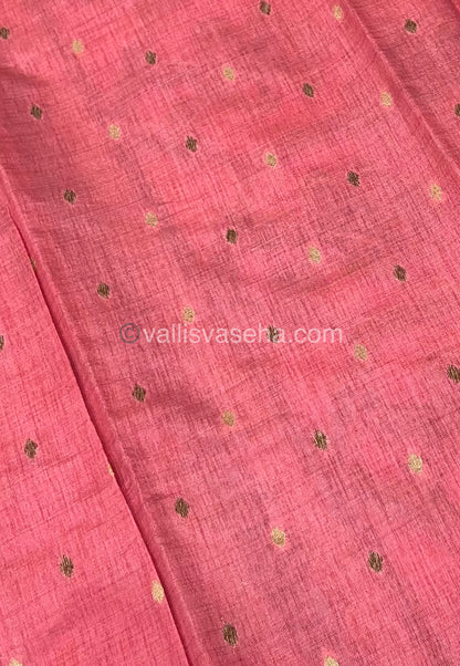 Cherry Tussar - Semi Tussar Silk - Peach Shade - VVSTS009
