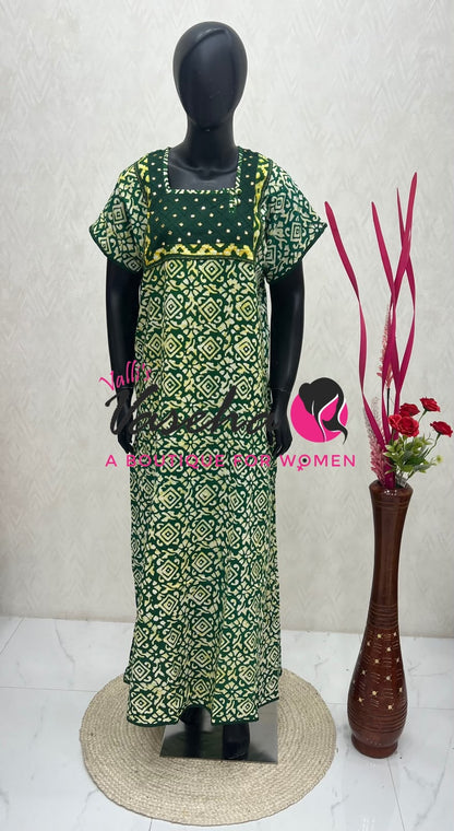 Free Size - Nighties - Batick Print - VVJN001