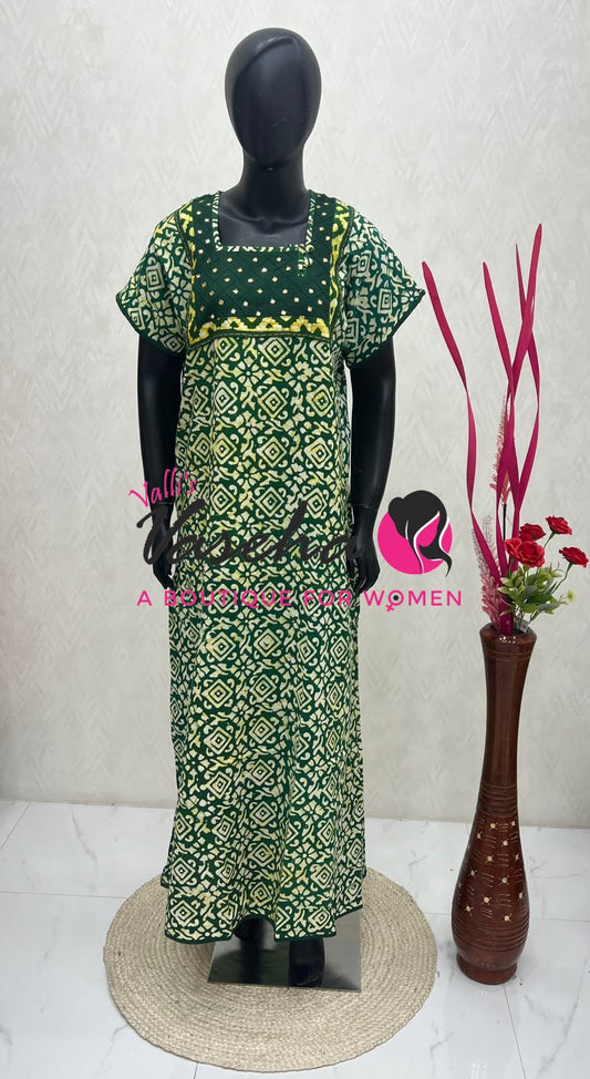 Free Size - Nighties - Batick Print - VVJN001