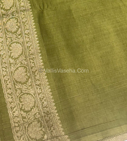 Banarasi - Heritage Silk - Semi Kathan Silk - Olive Shade- VVBHS001