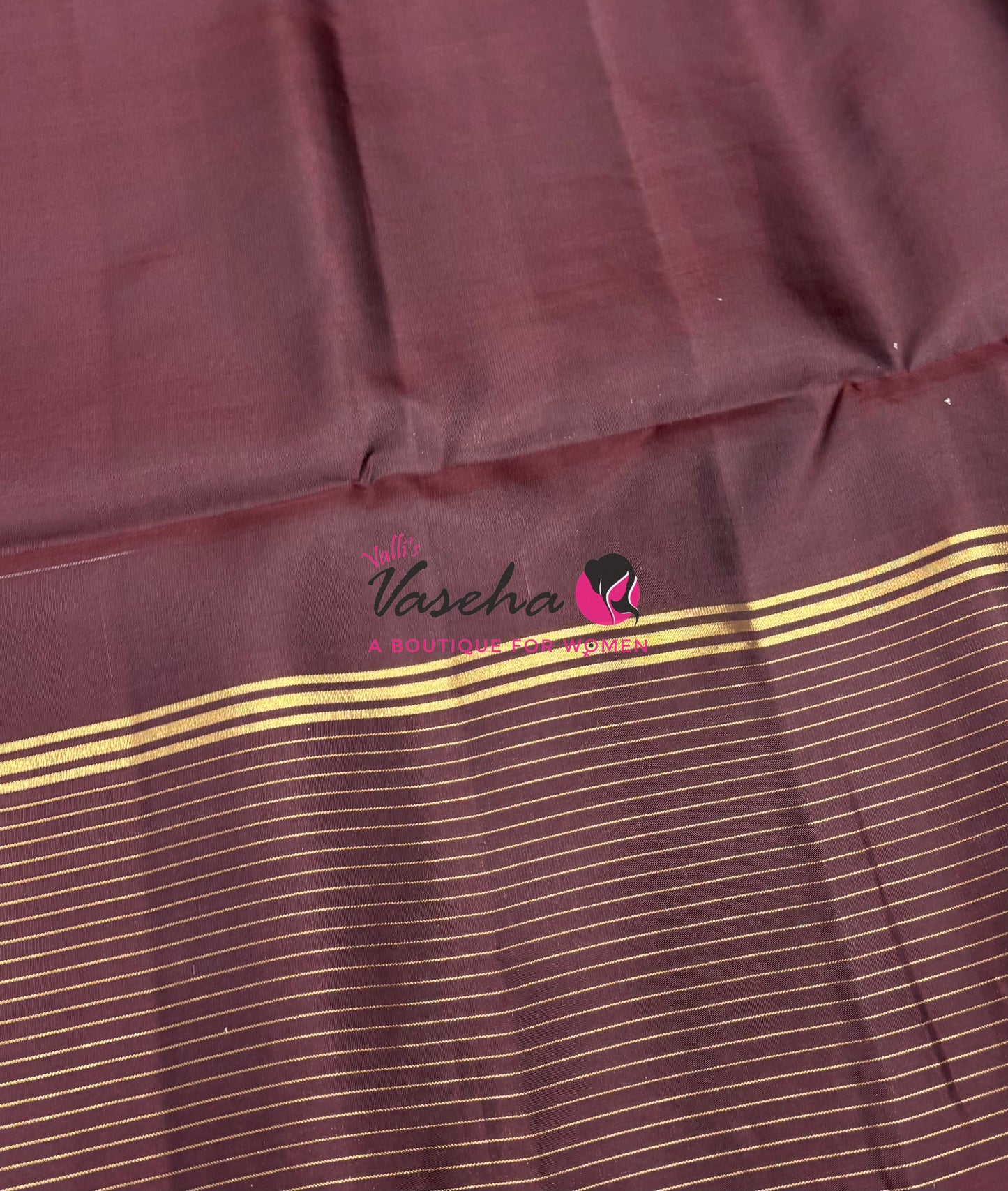 Pure Soft Silk Saree - Light Onion Pink with Brown - VVPSS071