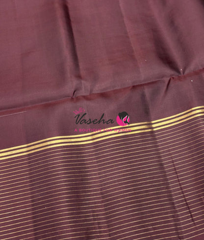 Pure Soft Silk Saree - Light Onion Pink with Brown - VVPSS071