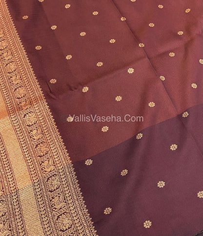 Semi Soft Silk - Rust Orange With Wine Brown Shade -VVSSS022