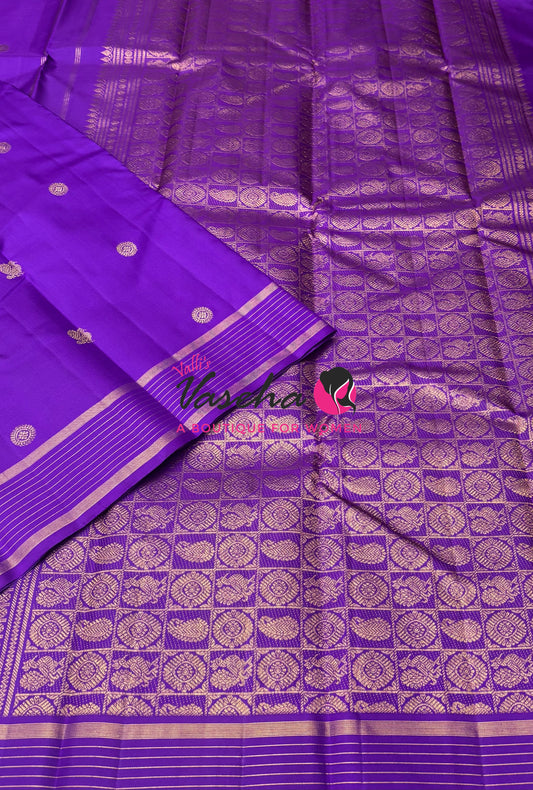 Pure Kanchipuram Silk Saree - Purple Shade - VVPS100