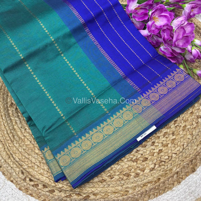 20% Offer |Semi Silk Cotton Saree |Ramar Blue  With Blue Shade |VVSSC002