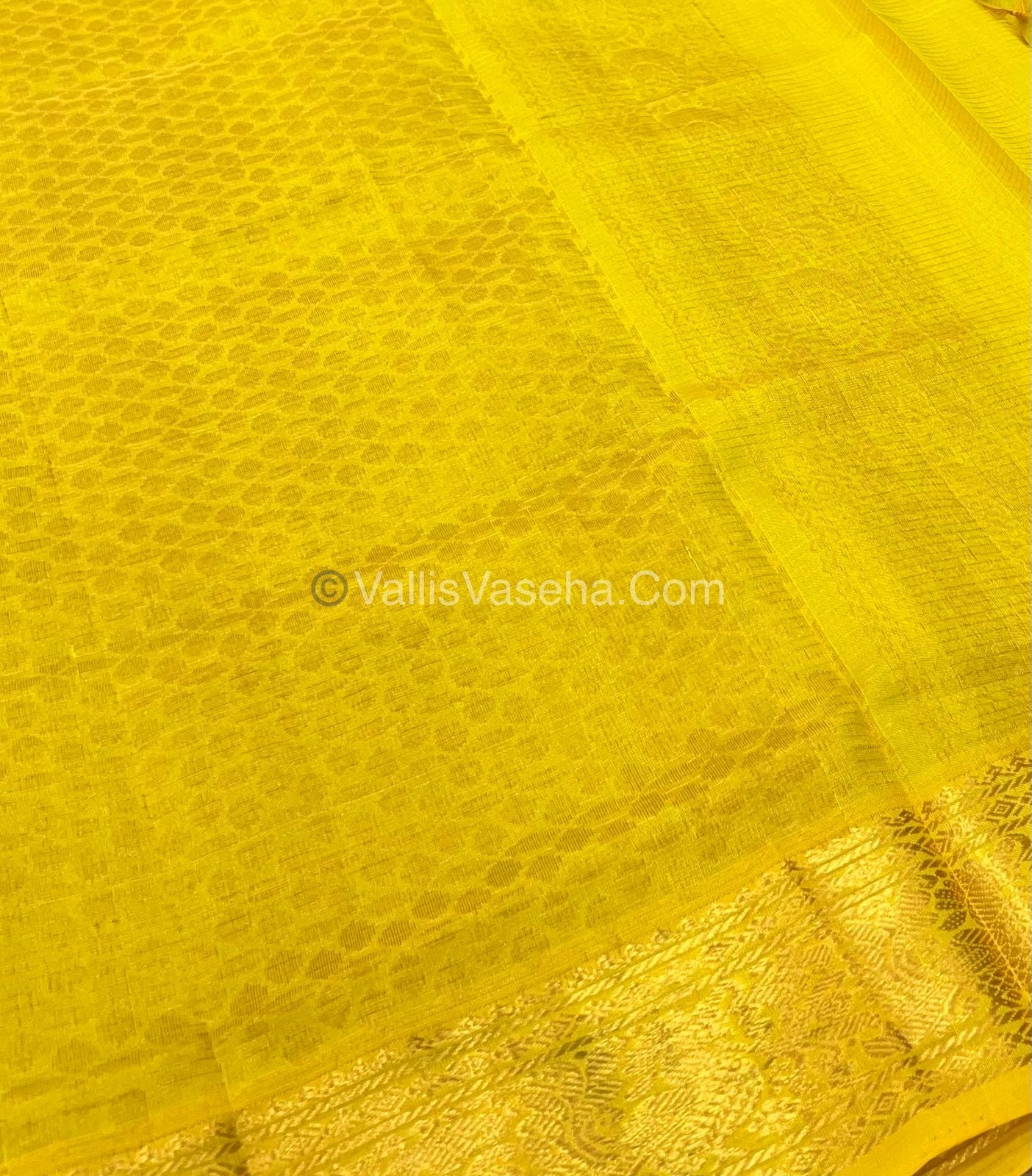 Pure Silk Cotton Sarees - Vairavoosi Lines - Brown & Yellow- VVPSC005