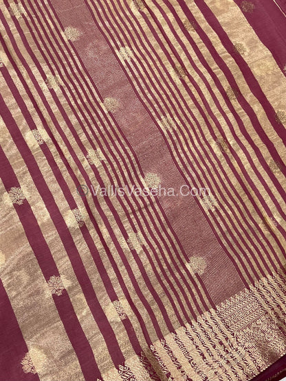 Semi Tussar Silk Saree |Maroonish Wine shade |VVSTS044