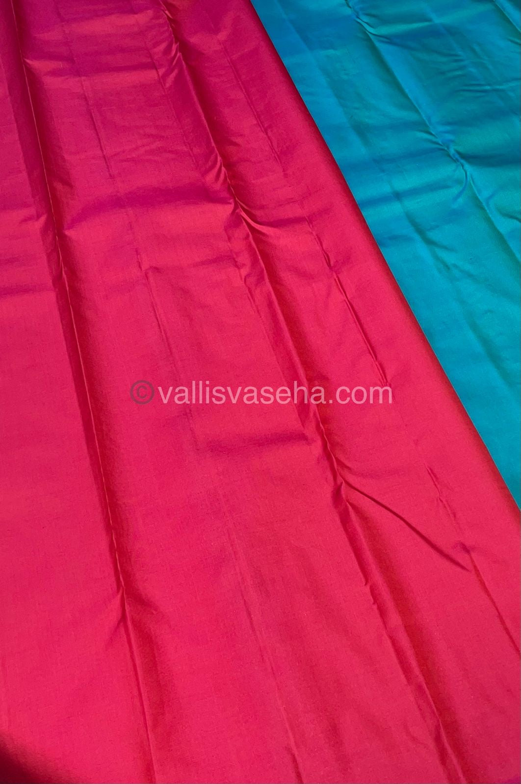 Pure Soft Silk Saree - Light Weight - Double tone Blue with Dark Pink shade - VVPSS025