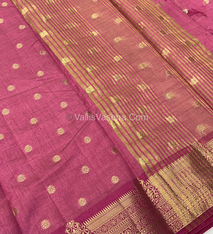 Semi Tussar Silk Saree - Onion Pink shade - VVSTS032
