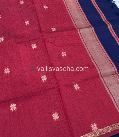 Semi Maheshwari Silk Cotton Saree - VVMSC002