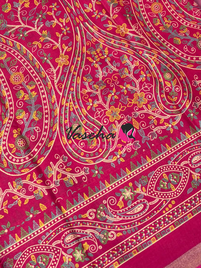 Casual Wear - Fancy Printed Silk  - Pink Shade - VVFPS001