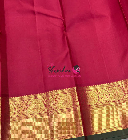 Pure Kanchipuram Silk Saree - Vairavoosi Design  - Maroon Shade - VVPS059