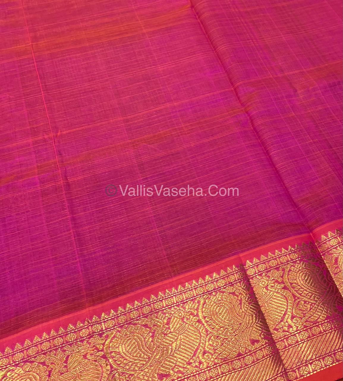Pure Silk Cotton Saree - Vairavoosi checks - Mayil & Chakkaram - VVMCV002