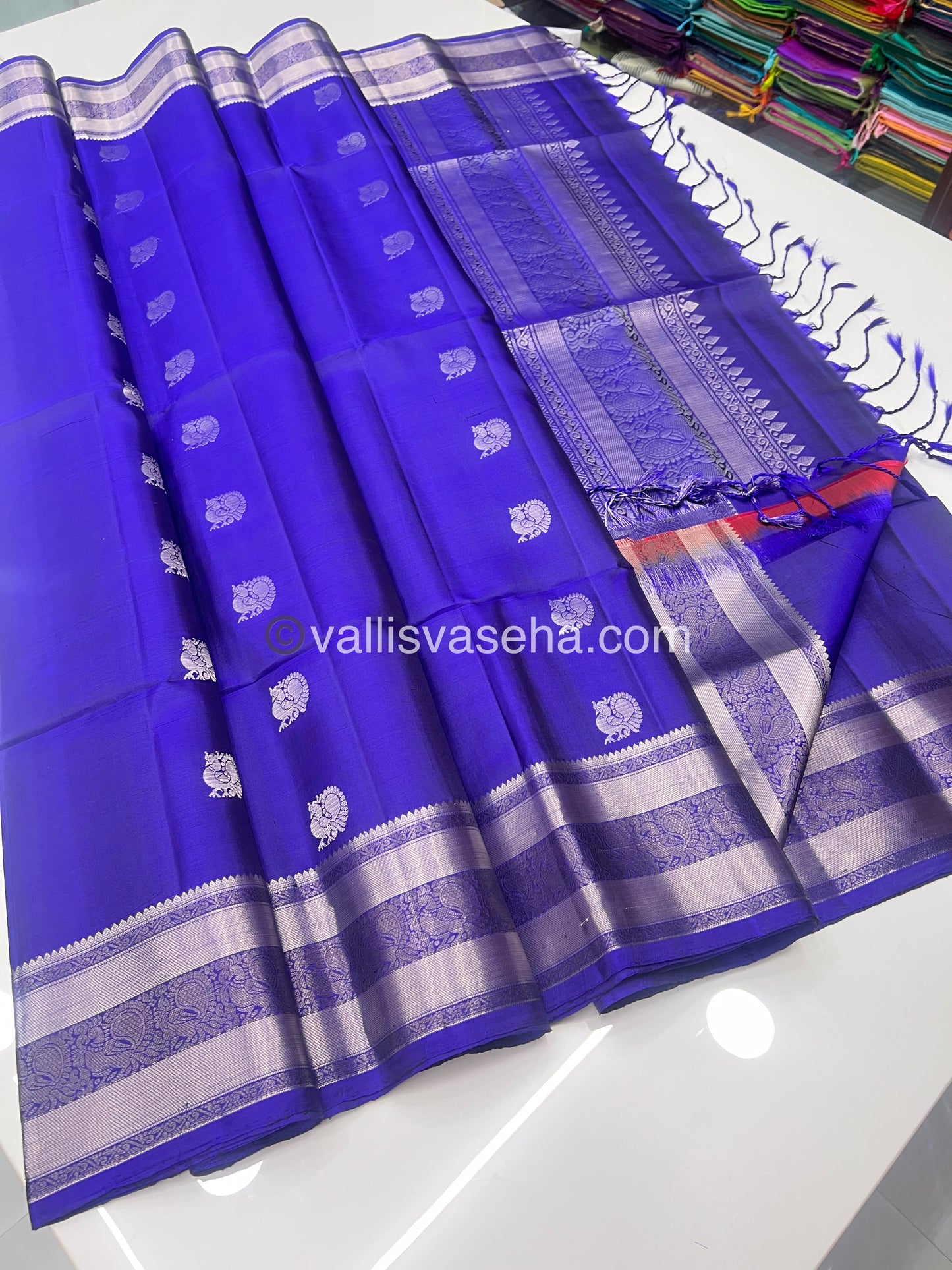 Pure Soft Silk Saree - Violetish Blue Shade - VVPSS063